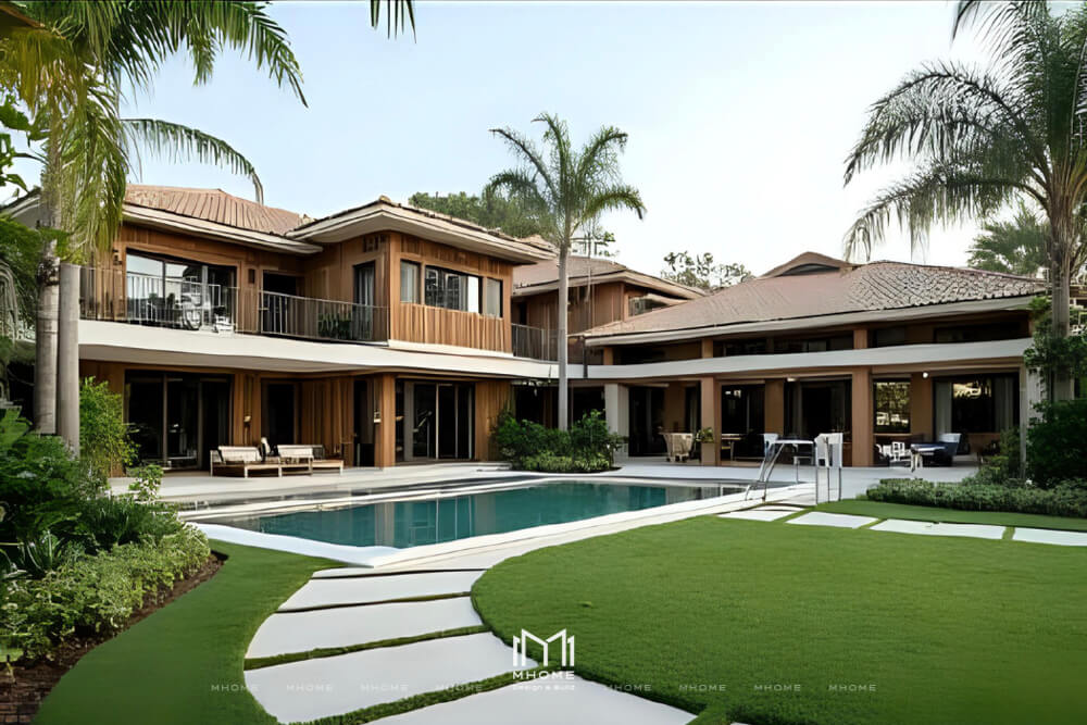 Thiết Kế Biệt Thự Vườn Chữ L Phong Cách Hiện Đại