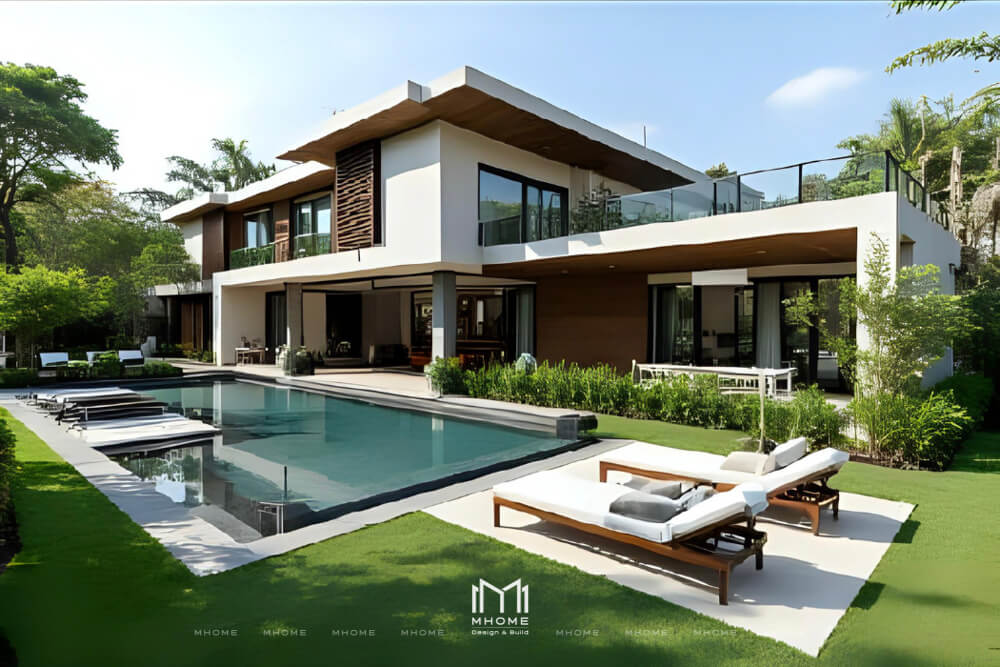 Thiết Kế Biệt Thự Vườn Chữ L Phong Cách Hiện Đại