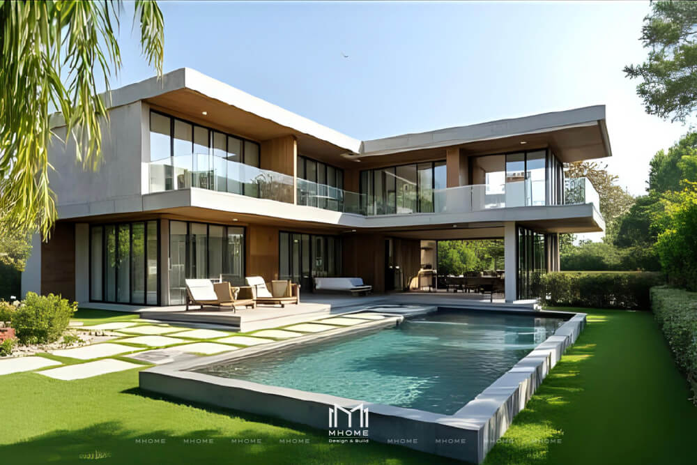 Ngoại thất biệt thự vườn chữ L