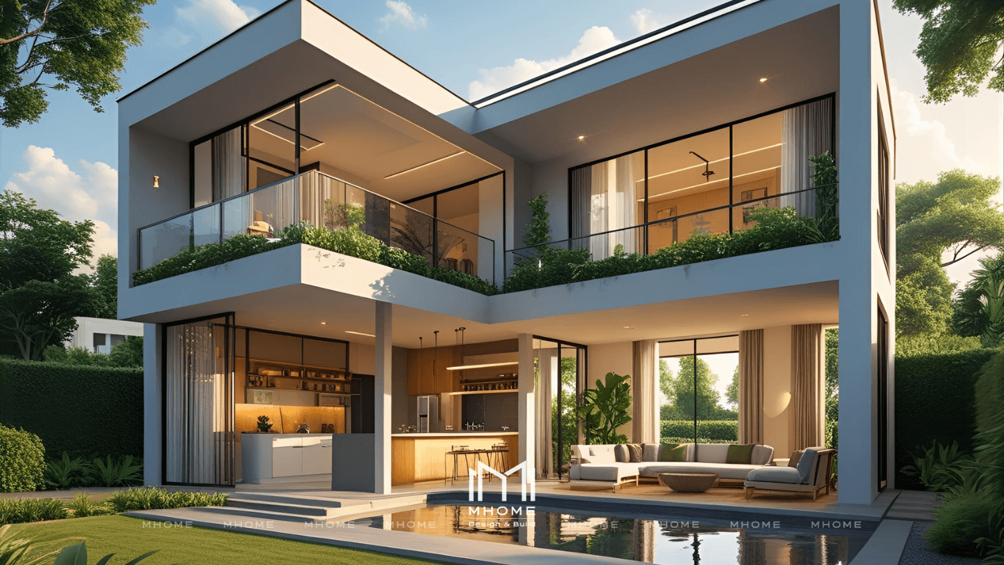 Thiết Kế Biệt Thự Vườn 2 Tầng Phong Cách Hiện Đại – Giải Pháp Sống Xanh Cho Gia Đình Trẻ