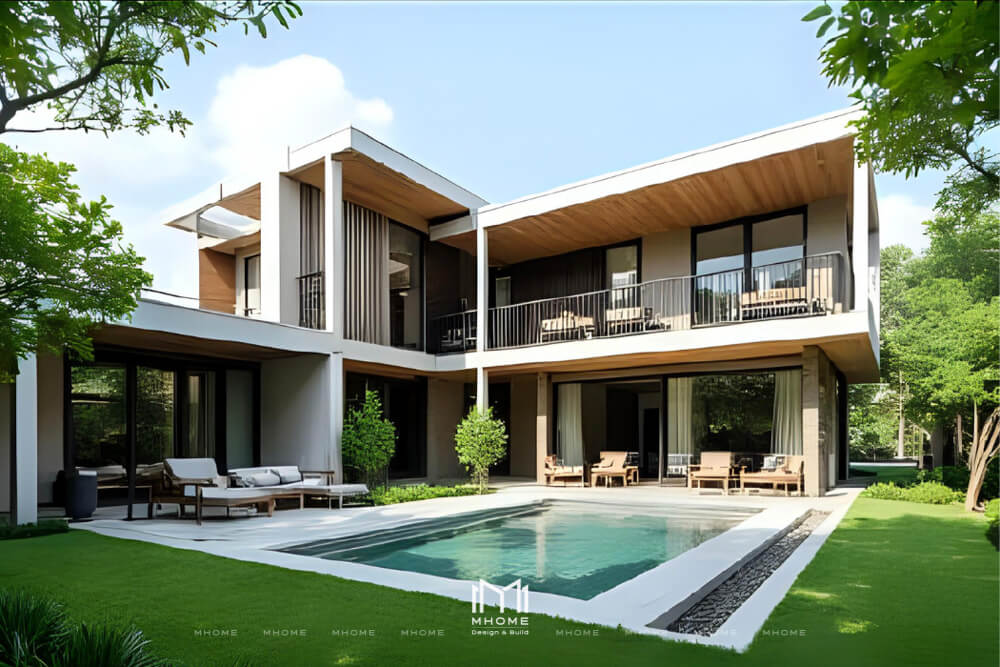 Thiết Kế Biệt Thự Vườn Chữ L Phong Cách Hiện Đại