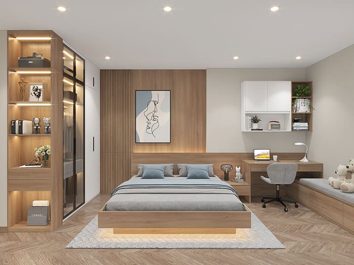 Thiết kế phòng ngủ tối giản