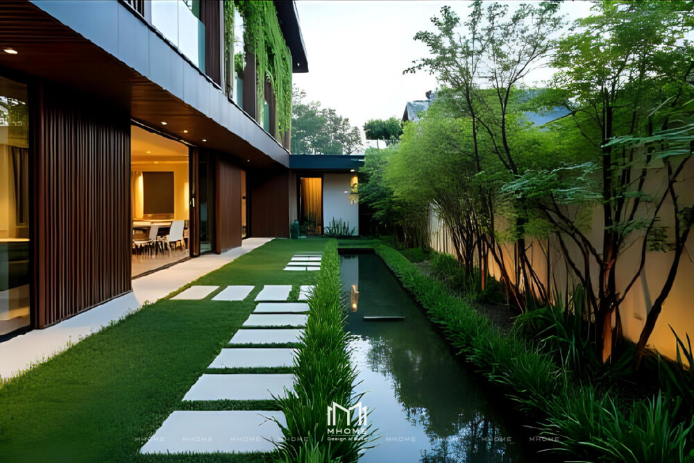 Ngoại thất biệt thự vườn chữ L