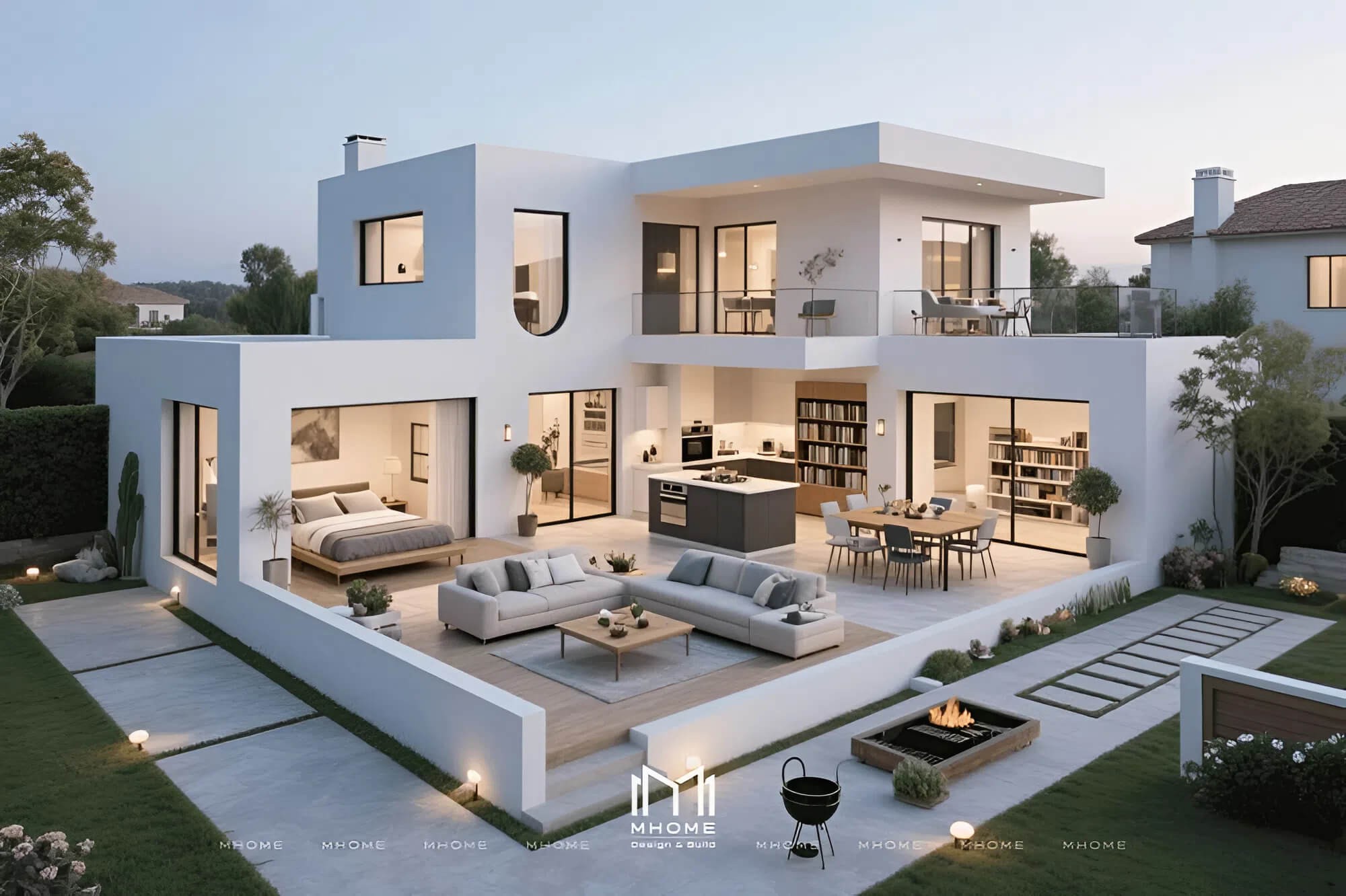 Thiết Kế Biệt Thự Vườn Chữ U Phong Cách Hiện Đại
