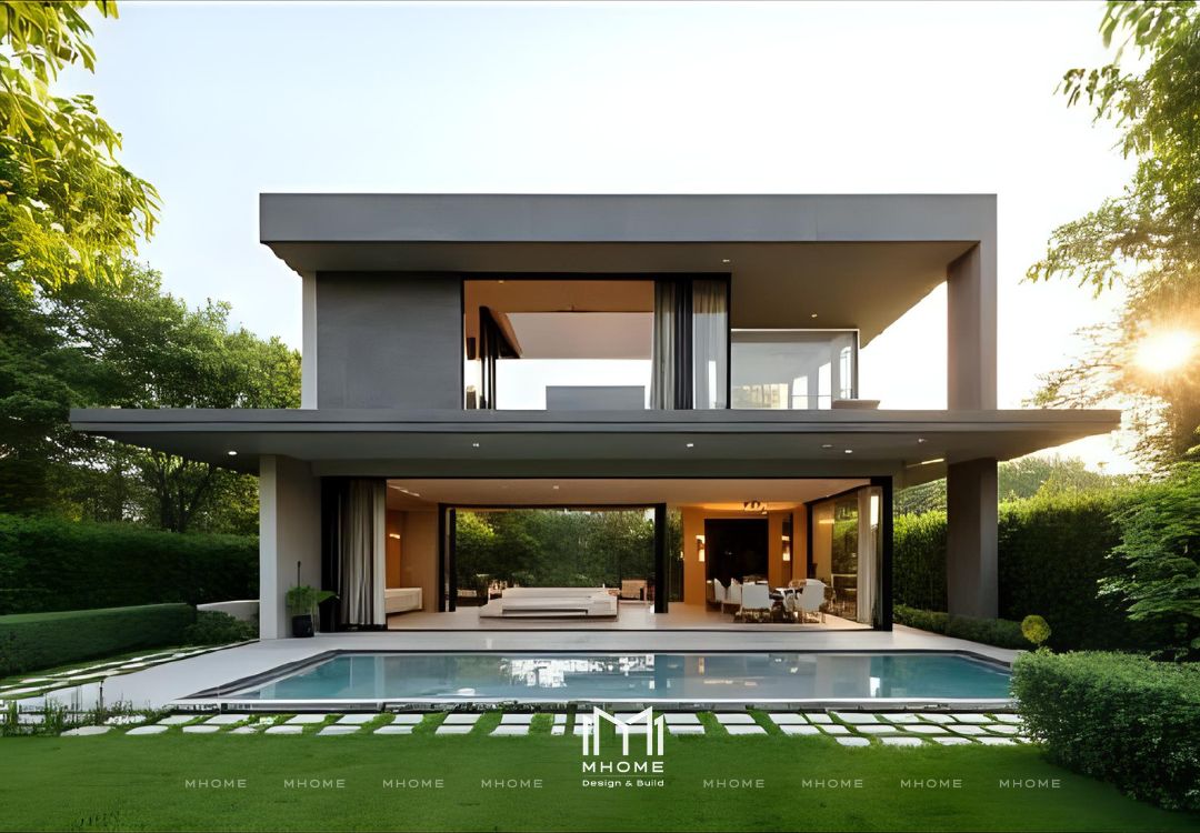 Giá Xây Biệt Thự Vườn 2 Tầng 300m² Phong Cách Hiện Đại