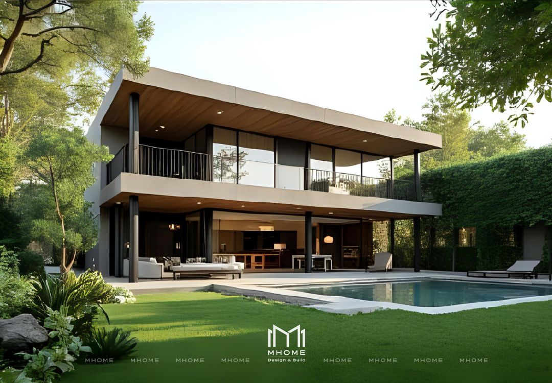 Giá Xây Biệt Thự Vườn 2 Tầng 300m² Phong Cách Hiện Đại