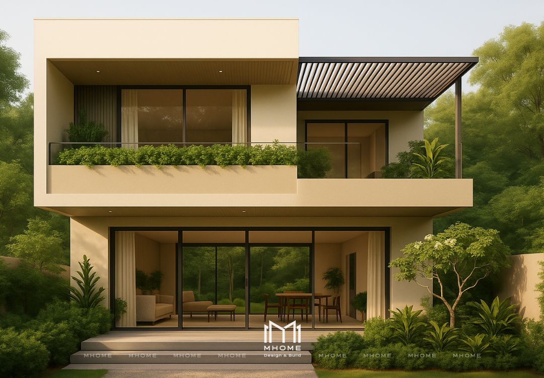Giá Xây Biệt Thự Vườn 2 Tầng 300m² Phong Cách Hiện Đại