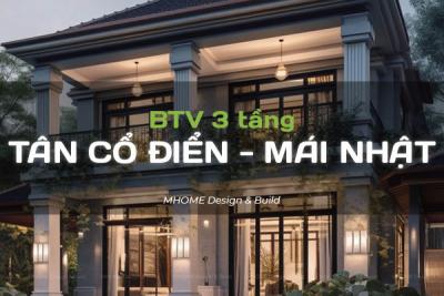 BIỆT THỰ VƯỜN 3 TẦNG PHONG CÁCH TÂN CỔ ĐIỂN MÁI NHẬT