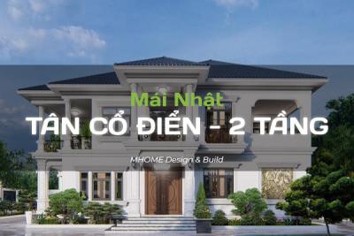 BIỆT THỰ VƯỜN 2 TẦNG TÂN CỔ ĐIỂN MÁI NHẬT